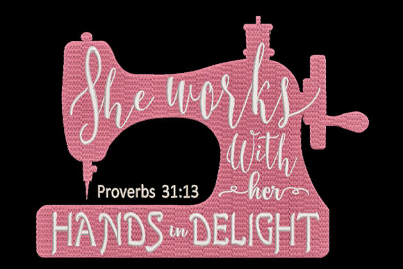 A Sewing Machine Embroidery Design with a Bible Quote