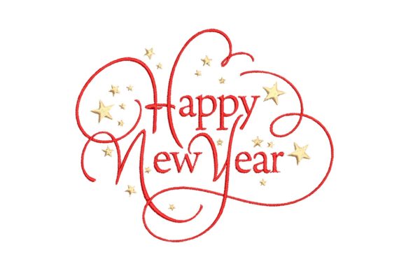 Happy New Year: A Festive Embroidery Design