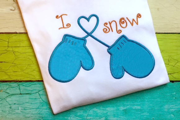 I Heart Snow Mittens Applique: A Cozy, Personalized Gift