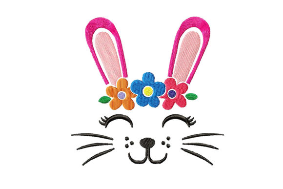 Rabbit with a Flower Wreath: A Seasonal Embroidery Gem