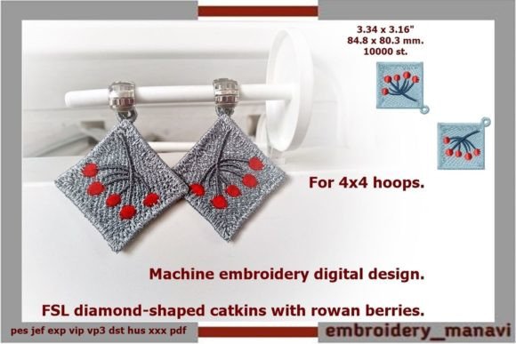 Reviewing Diamond Shaped Earrings Embroidery for Apparel