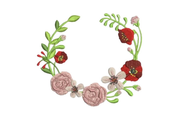 Testing the Bridal Shower Flower Wreath Embroidery Design